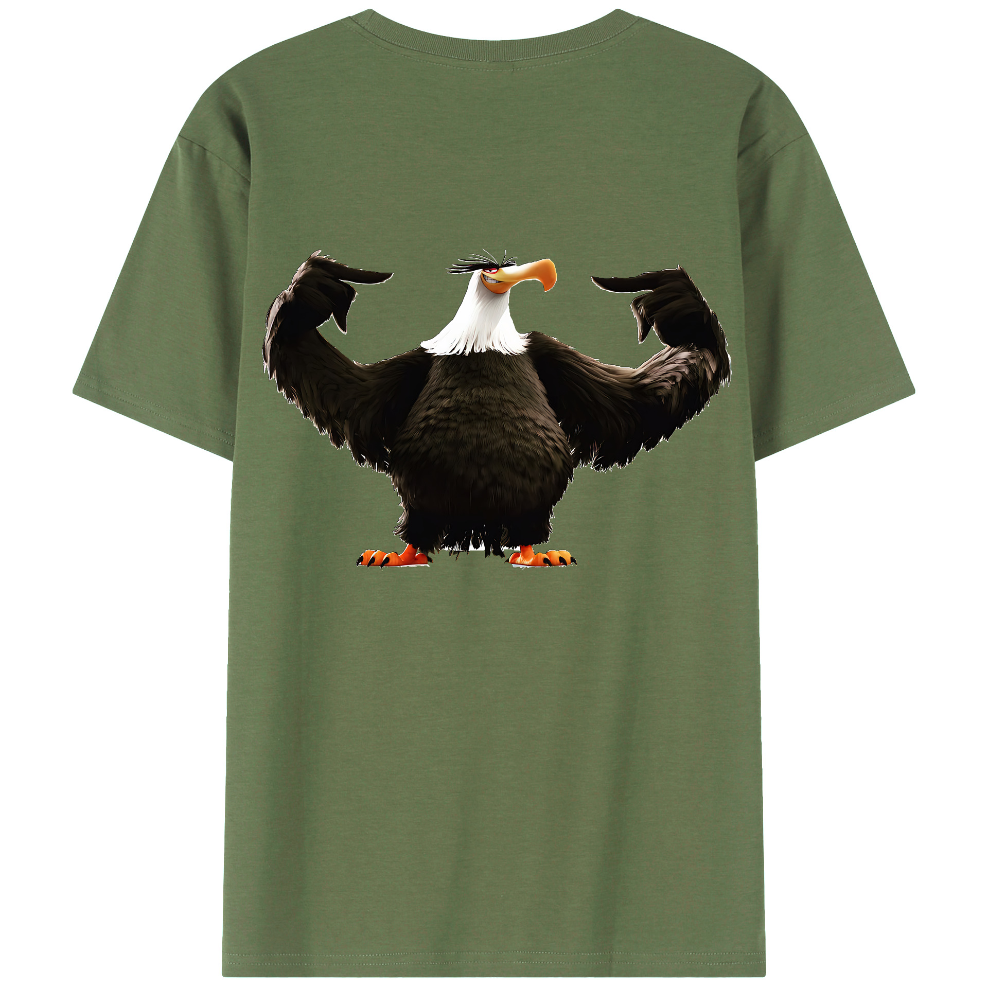 （画像用） Angry Birds アングリーバード 綿100％ メンズ半袖Tシャツ（バックプリント） 通気性